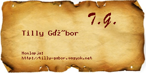Tilly Gábor névjegykártya